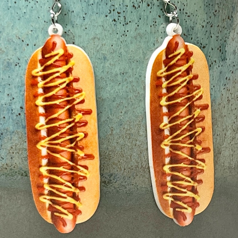 Hotdog earrings